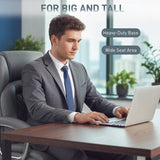 HOMCOM Big and Tall Office Chair 180kg with Spring Cushion, PU Leather - Grey