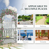 Outsunny Garden Metal Frame Bench W/Arch for Various Climbing Plant, 115Lx50Wx203H cm-Black