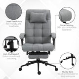 Vinsetto Office Chair with Footrest Ergonomic Office Chair with Armrests Lumber Support and Headrest Light Grey