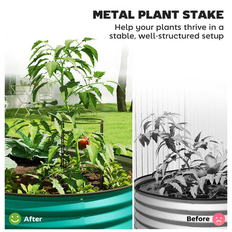 Outsunny Set of Two 150 x 60cm Steel Planters - Green