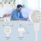 HOMCOM 9" Pedestal Fan, 70 Oscillation 90 Vertical Tilt Oscillating Air Circulator with 3 Speeds, Standing Fan for Home Office, Bedroom, White