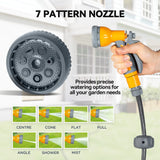 Outsunny Retractable Hose Reel Wall Mounted, 30+2m Garden Hose Pipe Reel with Lock, Auto Rewind, 7 in 1 Spray Nozzle, Includes Wall Fixings, 180 Swivel, Outdoor Watering, Orange