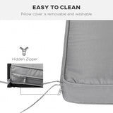 Outsunny 2 Seater Garden Bench Cushion -Light Grey