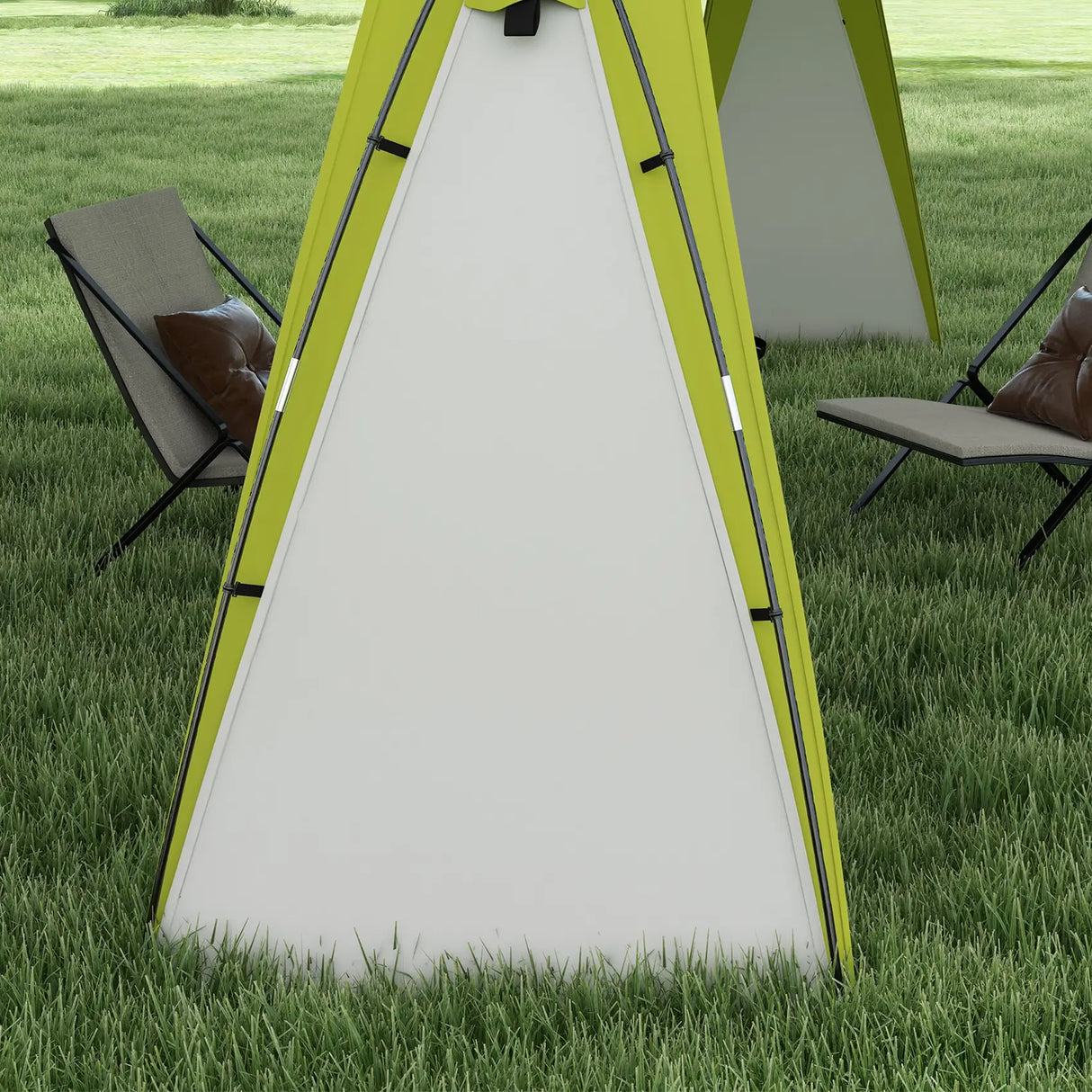 Outsunny 3.5 x 3.5M Camping Gazebo, Outdoor Event Shelter Dome Tent Garden Sun Shelter Patio Spire Arc Pavilion Camp Sun Shade Tent for 6-8 Person, Green