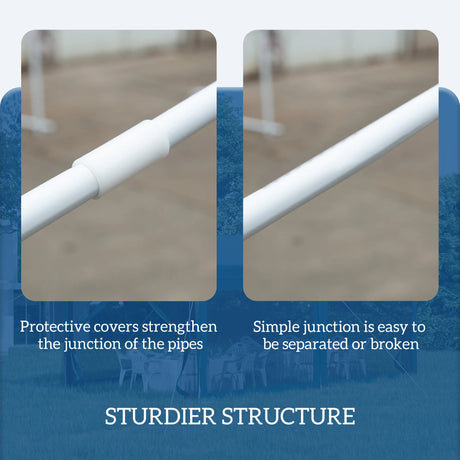 Outsunny 3 x 4 m Garden Gazebo Shelter Marquee Party Tent with 2 Sidewalls for Patio Yard Outdoor, Blue