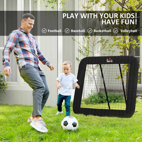 HOMCOM Football Training Net Target Goal, with Adjustable Angles - Black