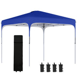 Outsunny 3 x 3(M) Pop Up Gazebo, UPF 50+ Foldable Canopy Tent with Wheeled Carrybag, 4 Leg Weight Bags, Height Adjustable Marquee Shelter 1 person easy setup for Outdoor Garden Patio Party, Blue