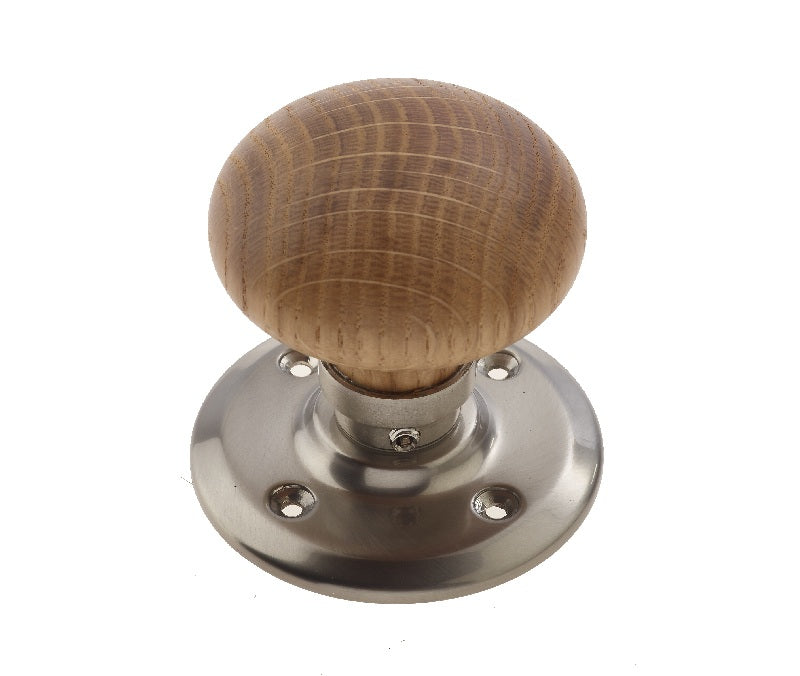 Jedo French Oak Mortice Door Knobs Satin Nickel