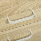 HOMCOM Computer Desk, Home Office Desk with Lockable Drawer, Storage Shelf for Study Bedroom, 110 x 50 x 76 cm, Oak