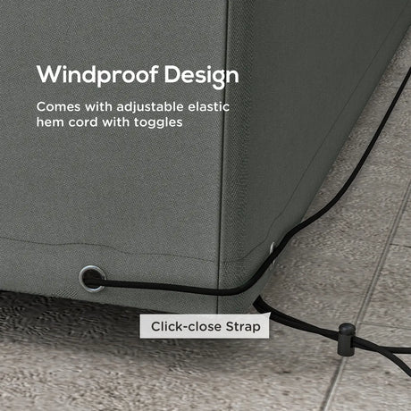 Outsunny Outdoor Garden Furniture Cover Waterproof, Anti-UV 600D Heavy Duty Oxford Fabric Patio Furniture Cover for Rectangular Sofa Table Set, Dark Grey, 245 x 165 x 66 cm