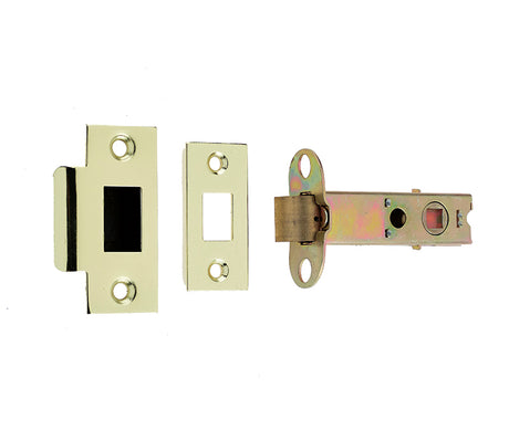 Jedo Double Sprung Tubular Latches 78mm Polished Brass / Satin Chrome