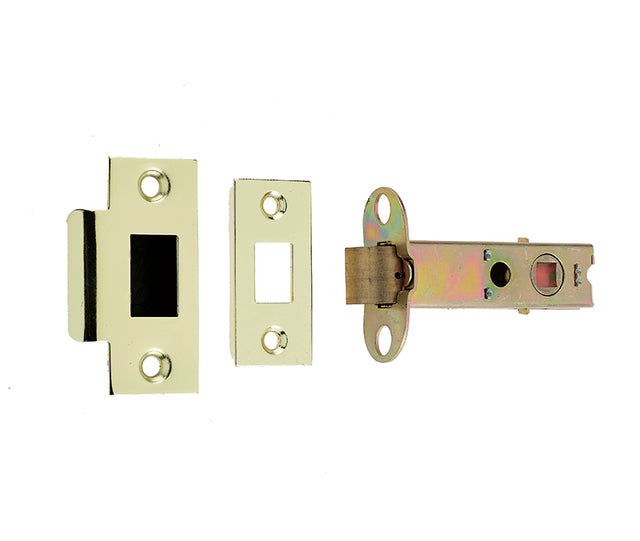 Jedo Double Sprung Tubular Latches 78mm Polished Brass / Satin Chrome