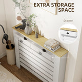 HOMCOM 95.5H x 111Wcm Radiator Cover, with Drawer - White