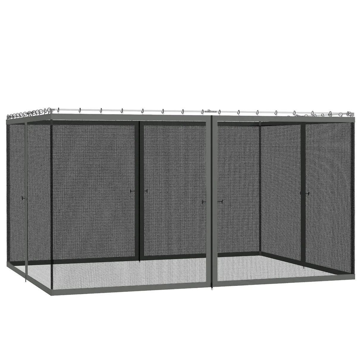 Outsunny 352 x 207cm Universal Replacement Mesh Sidewall Netting for Patio Gazebos and Canopy Tents, (Sidewall Only) Dark Grey