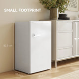 HOMCOM Under Counter Fridge, 85L Small Retro Refrigerator with Chiller Box, Adjustable Thermostat, Glass Shelves, White