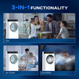 HOMCOM Evaporative Air Cooler, 6.5L 4-in-1 Bladeless Portable Cooler, Fan, Humidifier, Air Clean Anion with Oscillation, 6 Speeds, 24H Timer, Sleep Mode, 2 Ice Packs, Wheels, Remote, for Home Office