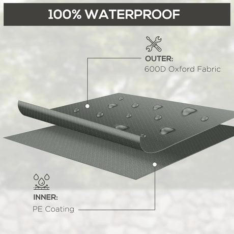 Outsunny Outdoor Garden Furniture Cover Waterproof, Anti-UV 600D Heavy Duty Oxford Fabric Patio Furniture Cover for Rectangular Sofa Table Set, Dark Grey, 245 x 165 x 66 cm