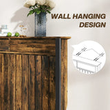 HOMCOM 93 x 119cm Rustic-Look Radiator Cover - Brown/Black