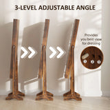 HOMCOM Freestanding Mirrored Jewellery Storage Cabinet - Wood-Effect