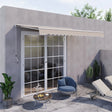 Outsunny 2.95Lx2.5M  Retractable Manual/Electric Awning-Cream White/White