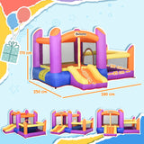 Outsunny Kids Bouncy Castle House Inflatable Trampoline Slide Water Pool 3 in 1 with Blower for Kids Age 3-8 Multi-color 2.8 x 2.5 x 1.7m