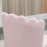 HOMCOM Shell Dining Chairs Set of 2, Upholstered Kitchen Chairs with Gold Metal Legs and Backrest, Velvet Fabric Lounge Leisure Chairs for Living Room, Reception Room, Pink