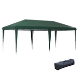 Outsunny Pop Up Gazebo, Double Roof Foldable Canopy Tent, Height Adjustable Wedding Awning Canopy w/ Carrying Bag, 6 m x 3 m x 2.65 m, Green