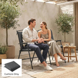 Outsunny Outdoor Seat Cushions Set of 2 with Ties, Waterproof Garden Seat Pads, Dark Grey