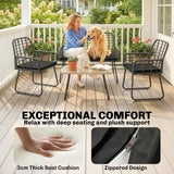 Outsunny 4 Piece Rattan Garden Furniture Set, Outdoor Patio Furniture with Loveseat, Armchairs and Coffee Table