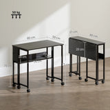 HOMCOM 80 cm Drop Leaf Writing Work Desk - Black
