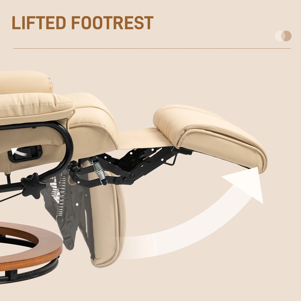 HOMCOM Faux Leather Recliner Chair - Beige