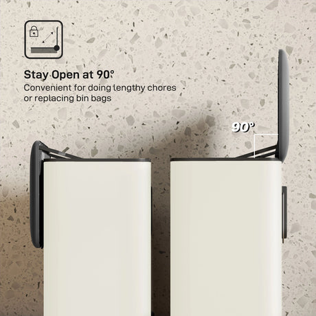 HOMCOM 8L Hanging Kitchen Bin, Rubbish bin with Lid and Removable Inner Bucket for Kitchen Cabinet Door, Under Sink, Office