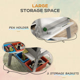 AIYAPLAY Art Easel for Kids with Paper Roll, Double-Sided Painting Easel with Chalkboard, Whiteboard