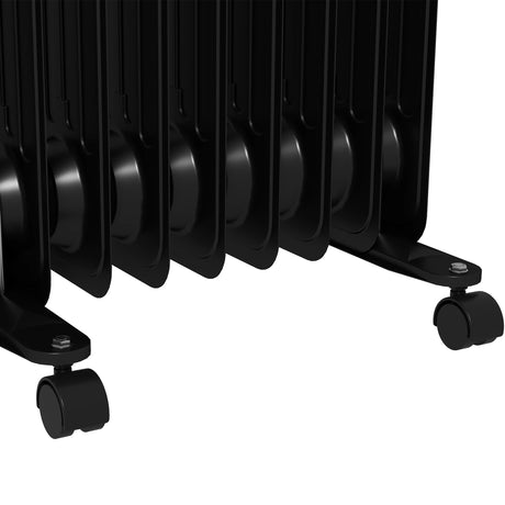 HOMCOM 2kW Nine Fin Oil-Filled Radiator - Black