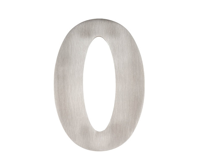 150mm Numerals SSS Finish 150mm Satin Stainless Steel No. 0