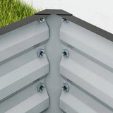 Outsunny Set of Two 110 x 50cm Steel Planter Boxes -  Light Grey