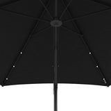 Outsunny 3(m) Garden Parasol Cantilever Umbrella with Solar LED, Cross Base and Waterproof Cover, Black