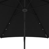 Outsunny 3(m) Solar LED Cantilever Parasol - Black