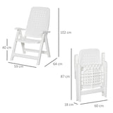 Outsunny 2 Piece Folding Dining Chairs w/ 4-Position Backrest for Outdoor Events, Camping