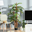 Outsunny Artificial Plant Tropical Fern in Pot, Fake Plants for Home Indoor Decor, 150cm, Green