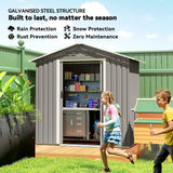 Outsunny 6.5 x 3.5ft Metal Garden Storage Shed - Light Grey