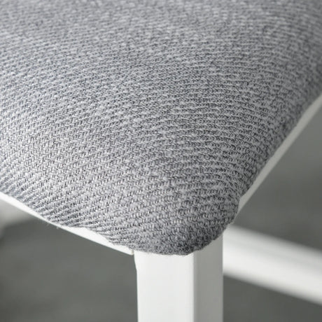 HOMCOM Modern Round Dining Table Set with 4 Upholstered Stools for Dining Room, Kitchen, Grey