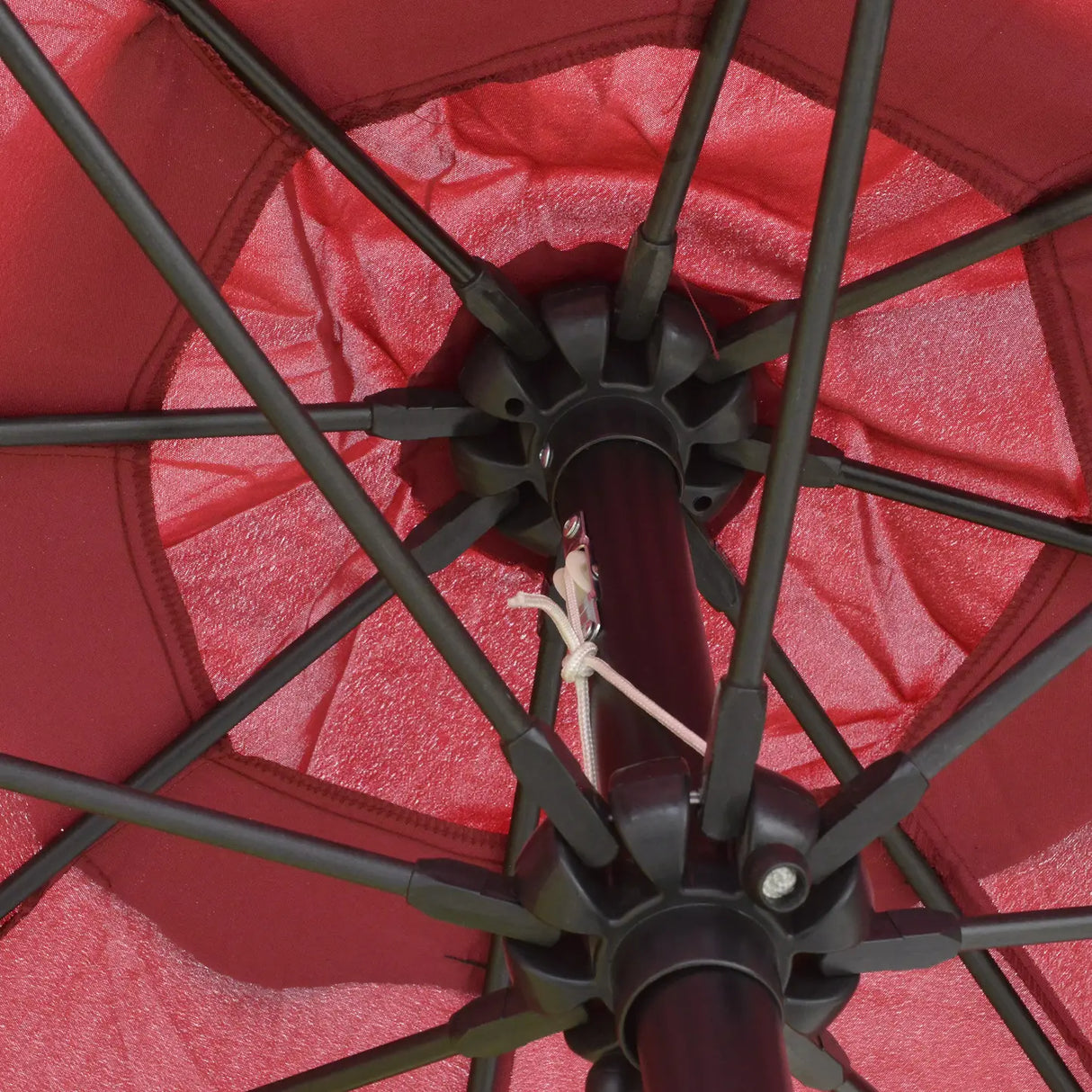 Outsunny 2.7M Garden Parasol Umbrella with Glass Fibre Ribs and Aluminium Frame, Tilting Sun Shade Shelter Canopy, Wine Red