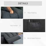 HOMCOM Overstuffed Riser and Recliner Chairs for the Elderly with 8 Vibration Massage, Fabric Upholstered Lift Chair for Living Room with Remote Control, Side Pocket, Footrest, Dark Grey