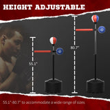 SPORTNOW Adjustable Speed Bag, Boxing Bag, with Stand, Reflex Bar, Punching Pad, Multicolour