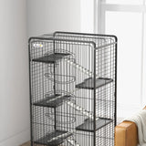 PawHut 6 Levels Removable Small Animal Cage, 131cm - Black