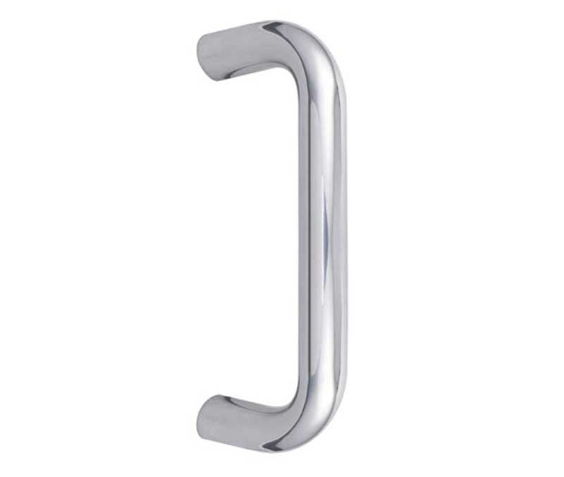 Stainless Steel 19mm D Shape Pull Handles Grade 304 B/T Fixing 225x19mm Polished Stainless Steel