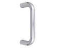 Stainless Steel 19mm D Shape Pull Handles Grade 304 B/T Fixing 600x19mm Polished Stainless Steel