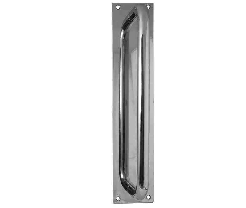 Stainless Steel Pull Handles w/ Plate 225x19mm Polished Stainless Steel