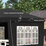 Outsunny 3 x 6m Pop-Up Gazebo, with Removable Walls - Black